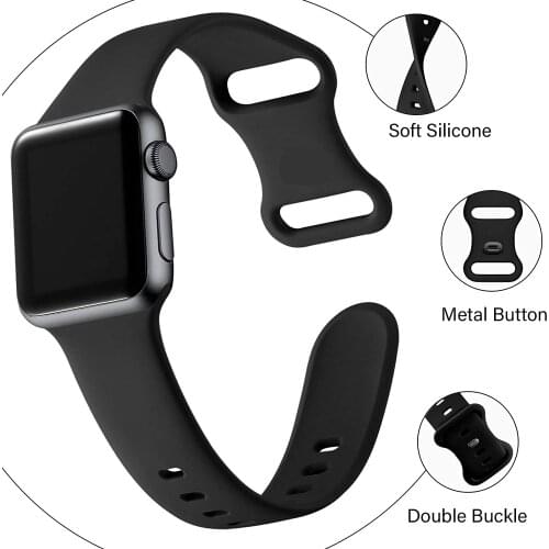 Silicone Strap For Apple Watch band 44mm 40mm 38mm 42mm 44 mm Rubber watchband smartwatch correa bracelet iWatch 3 4 5 6 se band