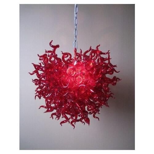 Modern Hand Blown Glass Chandelier Lamps Wedding Favors Hand Blown Red Glass Chandelier Led