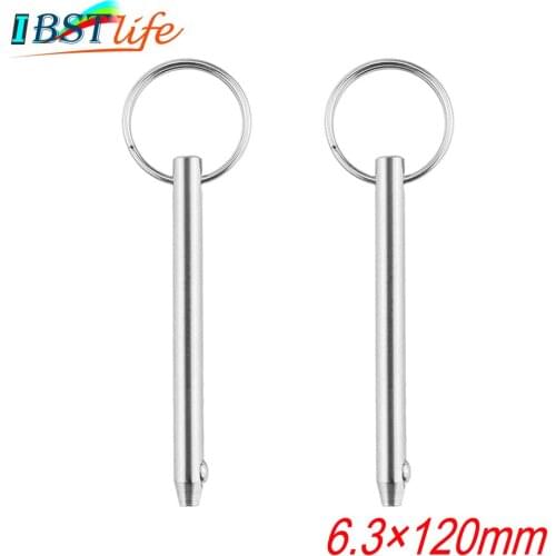 2PCS/Lot 6.3*120mm BSET MATEL Stainless Steel 316 Marine Grade 1/4 inch Quick Release Ball Pin for Boat Bimini Top Deck Hinge