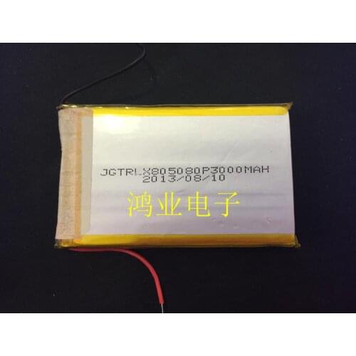 3.7V polymer lithium battery 805080P 085080P 3000MAH mobile power charging treasure, etc. Rechargeable Li-ion Cell