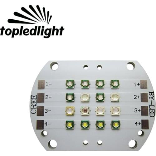 4 Channel 16Leds Cree XPE XP-E + Epileds DIY Led Bulb Lamp Light 390NM 420NM 455NM 470NM 495NM 660NM 6000K 10000K Mix Color
