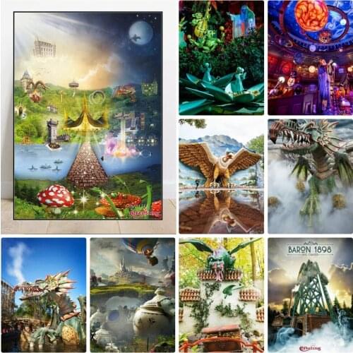 5D DIY Diamond Painting Amsterdam City Efteling Theme Park Diamond Embroidery Cross Stitch Rhinestone Mosaic Home Decor For Kid