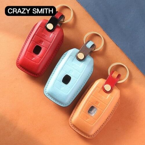 Crazy Smith Handmade Car Key Case Cover for Rolls Royce Vegetable Tanned Leather High Quality Crafts Christmass New Years Gift