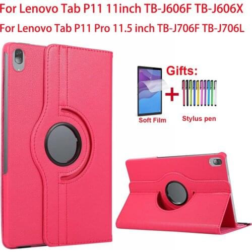 360 Degree Rotating Tablet Case For Lenovo Tab P11 Cover 11 inch TB-J606F TB-J606X P11 Pro Case 11.5 inch TB-J706F TB-J706L Capa