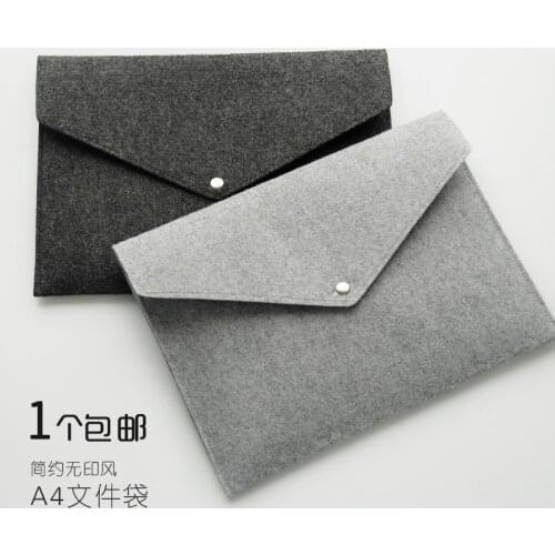 Felt folder A4 file bag filing products briefcase bag document bag containing high-grade office portfolio iPad hand bag