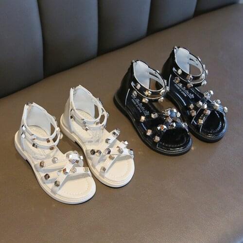 ChildrenS Elegant Shoes For Girls Summer Princess Shoe Kids Sandal Baby Girl Fashion Rivet Gladiator Shoes 2021 1 3 5 7 9 10 12