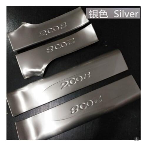 For 2014-2019 Peugeot 2008 High Quality Stainless Steel Plate Door Threshold Welcome Pedal Car Styling Accessories 4pcs / set