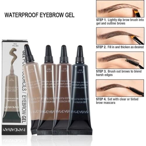 Eyebrow Cream Gel with Brush Waterproof Eyebrow Enhancer Makeup Microblading Eyebrow Tattoo Pen Tint Long Lasting Eye Brow T0765