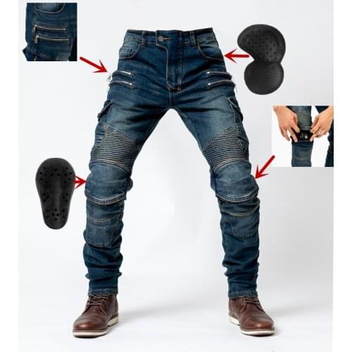 Hot-Selling Summer Motocross Denim Pants Motorcycle Riding Trousers Mens Anti-fall Off-Road Moto Biker Protective Gear Jeans