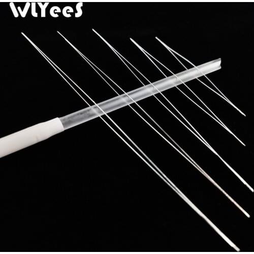 WLYeeS 5Pcs Central Opening Curved Beading Needles Stainless Steel Tools Pins for bead Threading String Cord Easy Jewelry Making