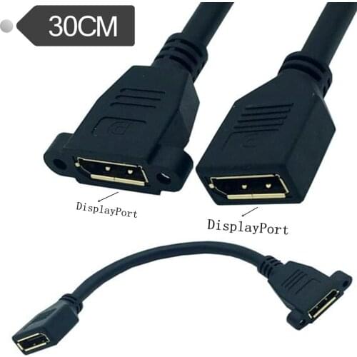 DisplayPort Female to socket panel mountFemale Extension Cable 0.3m