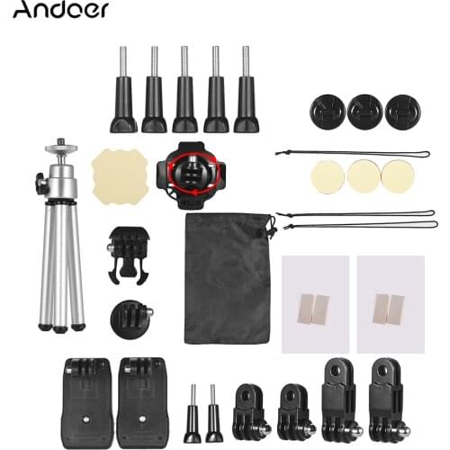 Andoer Action Camera Accessories Kit for GoPro hero 7/6/5/4 SJCAM /YI Outdoor Sports Camera Accessories For Eken H9 Accessories