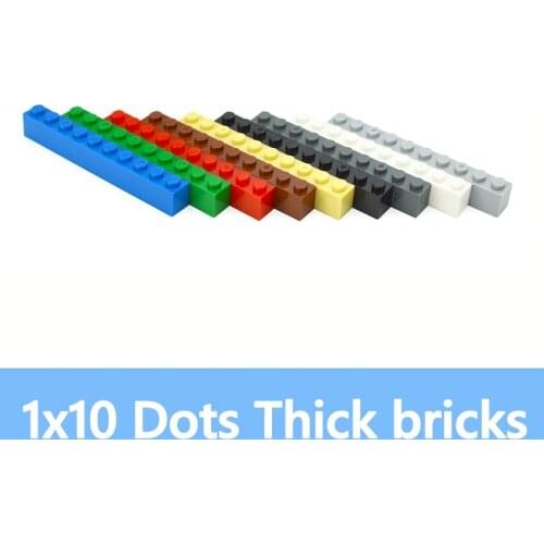 20PCS DIY Building Blocks 1x10 Dots Thick Figures Bricks 1*10 Dots Educational Creative Compatible With 6111 Toys for Children