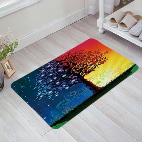 Tree Of Life Daytime Night Sacred Doormat Welcome Home Rectangle Anti-slip Carpet Rug Bedroom Entrance Floor Mats
