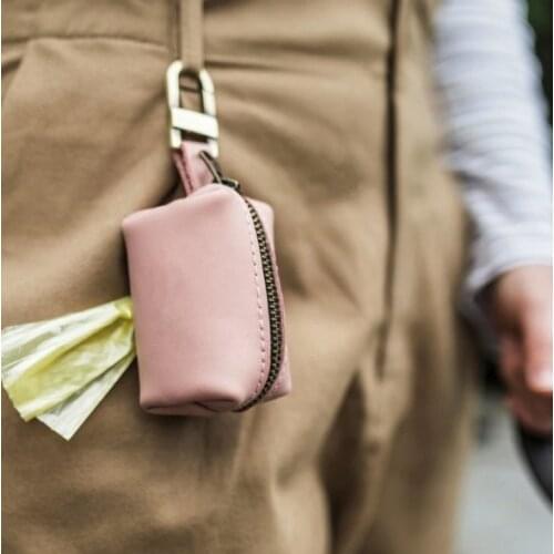 Leather Puppy Dog Pooper Scooper Bags Pet Dog Poop Bag Holder Cat Waste Carrier Outdoor Dispenser Garbage Collector Pet Products