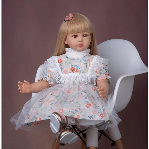Super Long Hair 24 Inch Reborn Baby Dolls 60 cm Cloth Body Girl Baby Doll Romantic Princess Dress For Kid Birthday Xmas Gifts