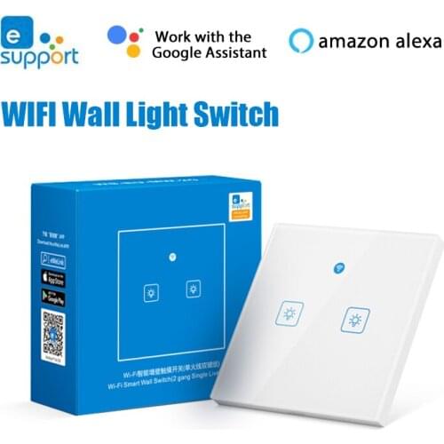 EWelink Wifi Smart Single Fire Wire Wall Light Switch 86 Model RF433mhz No Neutral Line Switch Work With Alexa Google Home