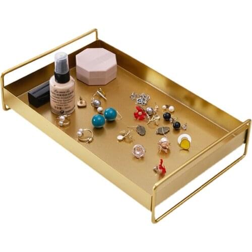 Desktop Living Room Coffee Table Decoration Light Luxury Style Metal Tray Nordic Jewelry Storage Fruit Tray