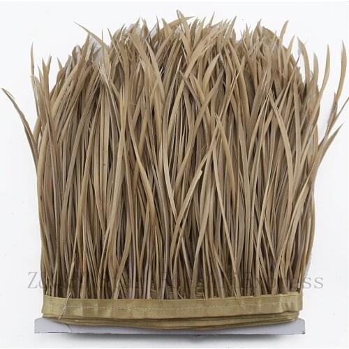 Natural goose feather 10-15CM (4-6 inches) dyed dark khaki to do 2-10 yards single torn cloth edge DIY craft jewelry feather