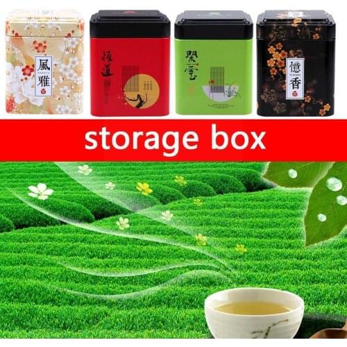 New Japanese-Style Tea Tinplate Can Creative Square Packaging Small Box Flower Tea Sealed Mini Cans Japanese Cans Portable T6L3