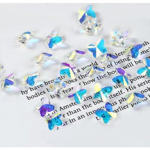 New style!! 8mm 20pcs/bag high grade K9 glass butterfly shape beads sew on rhinestones with holes DIY/jewelry accessory