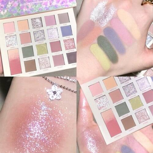 20 Colors Low Saturation Eyeshadow Palette Matte Glitter Oil Painting Eyeshadow Makeup Palette Pastels Eye Shadow Pigments