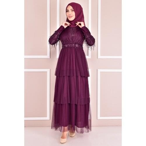 Pullu Abiye Mürdüm NEV14754