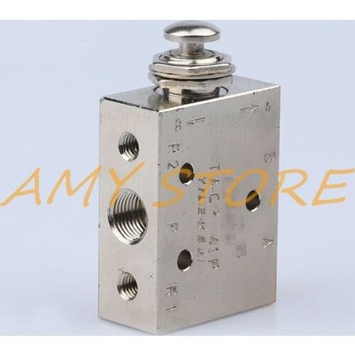 Pneumatic 2 Position 5 Way Spring Return Push Button Air Valve TAC2-41P Pneumatic ON/OFF Switch Mechanical Valve