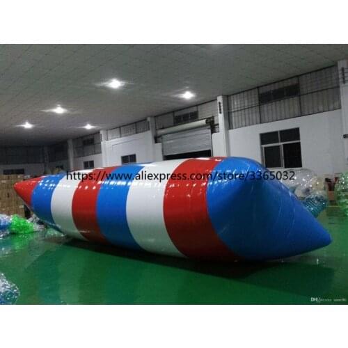 Used Water Park Games Equipment Launch Pad Air Bags Water Tube Beach Inflatable Jumping Pillow For Sale
