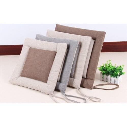 Cushion Pillow Home Decoration Soft Car Sofa Cushion Square Shape 2 Size Cotton Linen Seat Cushion Silk Cotton Core Tatami