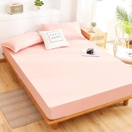 New Modern Style Solid Solor Bed Sheet Fitted Sheet Elastic Band Fixed Antifouling Anti-crease Portable Sheets Cover for Bed
