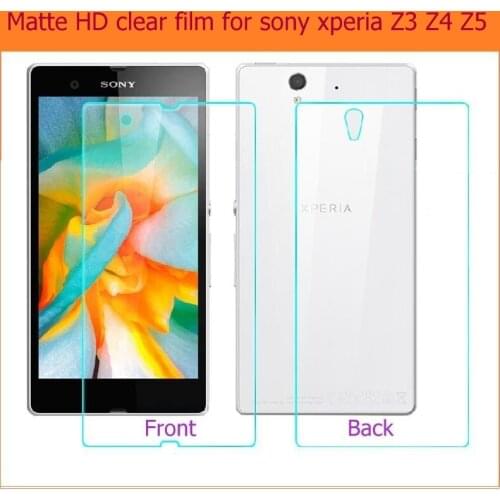 Front+Back LCD HD Clear Glossy Film For Sony Xperia Z3 Z4 Z5 Matte Film Anti-glare Anti-fingerprint Screen Protection film+cloth