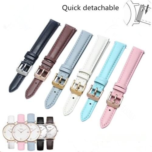 Ladys White Pink Grey Soft Genuine Leather Watchband 12 13 14 15 16 17mm Blue Black Calfskin Strap For Casio DW CK Brands Stock