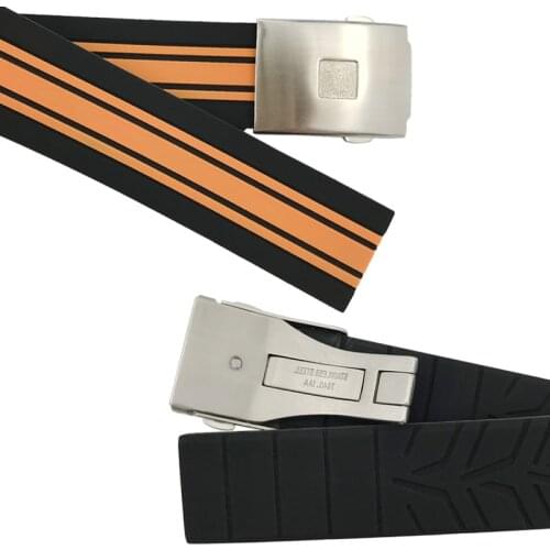21mm High Quality Rubber Silicone Watch Strap Black Orange Folding Buckle Watchband for Tissot T048 T-Race Series Watch