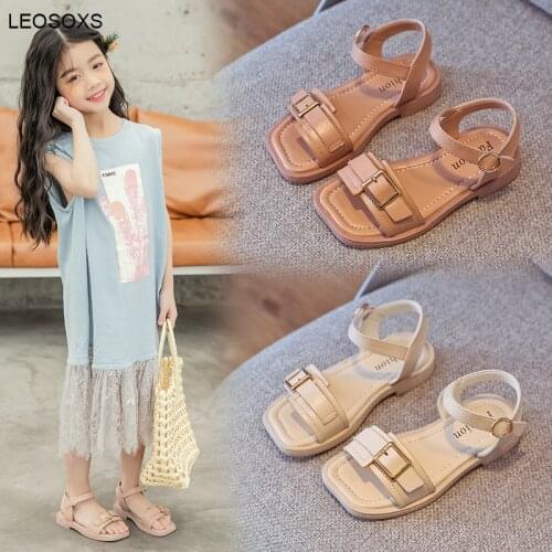 Girls Beach Shoes 2021 Summer New Sandals Casual Open-toed Baby Single Childrens Shoes Velcro Baby Girl Shoes