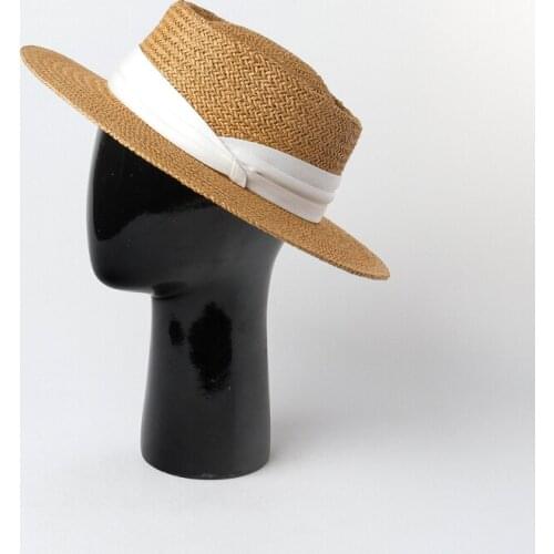 King Wheat Straw Beach Hat For Women Summer Holiday Panama Cap Fashion Concave Flat Sun Protection Visor Hats