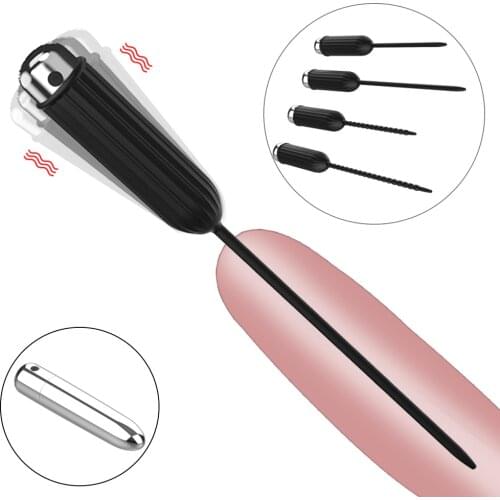 Silicone Urethral Vibrator Horse Eye Stick Catheter Penis Plug Sex Toys For Men Vibrating Urethral Plug Penis Insertion Dilator