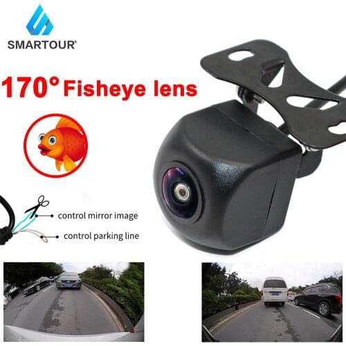 Smartour Universal Car Rearview Reverse Camera 170° Fisheye Lens Night Vision Waterproof CCD HD Color Auto Backup Parking Camera