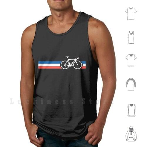 Bike Stripes French National Road Race tank tops vest 100% Cotton Popular 100 Top Most Cool Retro Vintage Badge Emblem Logo