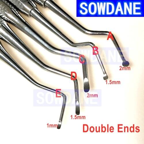 High quality Dental Excavator Spoon Tooth Cleaning Tool Stainless Steel Double Ends Long Handle