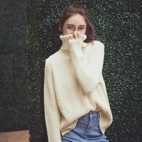 2019 High Rendering Sweater Woman Autumn And Winter Korean Lazy Wind Pullover New Pattern Knitting Unlined Upper Thickening