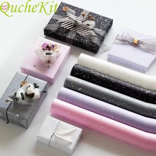10pcs Gold Silver Sequins Tissue Paper Floral Wrapping Paper Wedding Birthday Party Gift Box Packaging Paper 60*60cm
