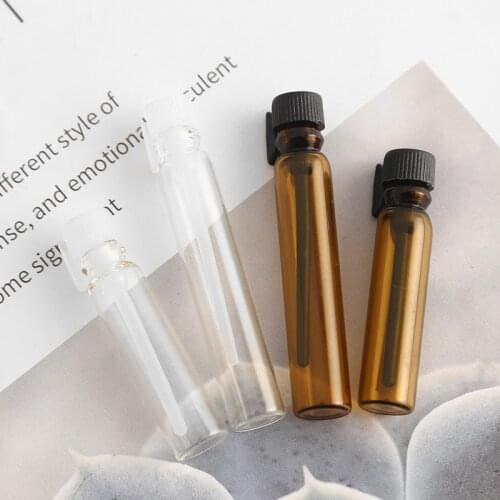 100pcs/lot 1ml 2ml Perfume Glass Dropper Bottle For Essential Oils Empty Perfume Bottles Travel Container for Sample