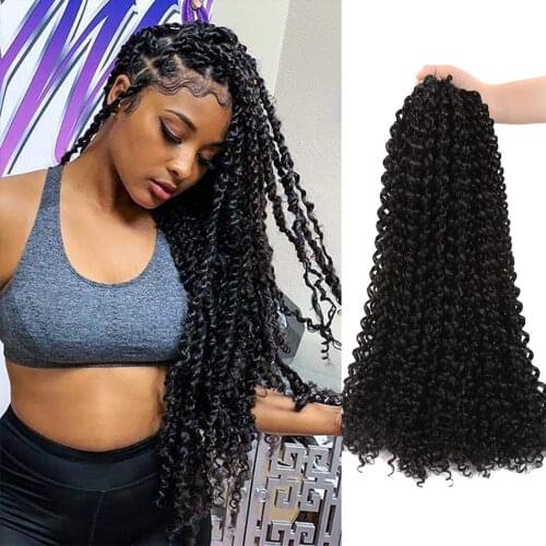 Kong&Li 18inch 22strands Passion Twist Hair Crochet Braid Extensions Synthetic Crotchet Hair Water Wave Braiding Hair
