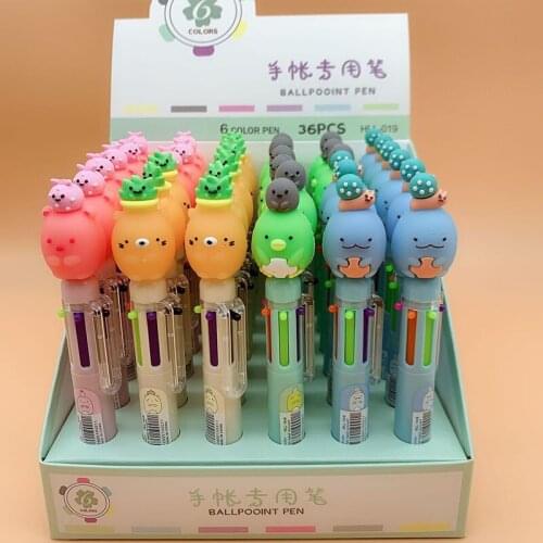 36 pcs/lot Kawaii Sumikko Gurashi 6 Colors Ballpoint Pen Cute Roller Ball pens School Office Writing Supplies Stationery Gift