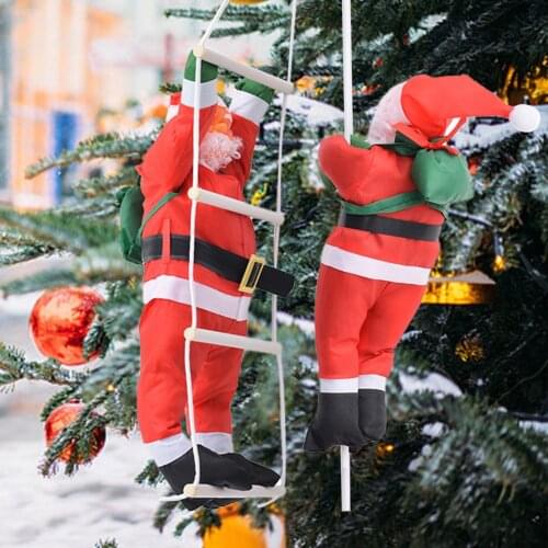 50CM Climbing Rope Ladder Santa Claus Christmas Decorations Santa Claus Climb Ladder Doll Pendant New Year Decorations