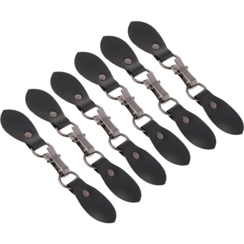 6 Sets Black Leather Toggle Buckles Purse Hasp Buttons Clasp for DIY Bag Crafts PU Sewing Buckle Hooks Coat Fastener