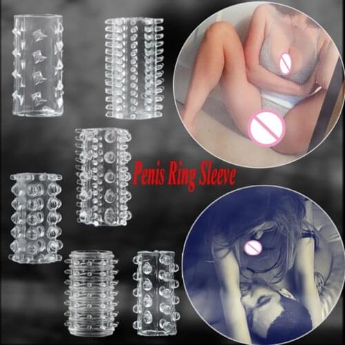6 PCS Extended Pleasure Condoms, Spike Penis Ring, Finger Sleeve, Delayed Ejaculation, Vagina Clit Stimulator, Adult Sex Toys