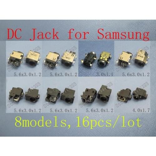 8 models ,16pcs/lot , DC Power Jack Connector for Samsung NP R RV RF N150 R408 RV510 RF710 300 350 700 etc Laptop