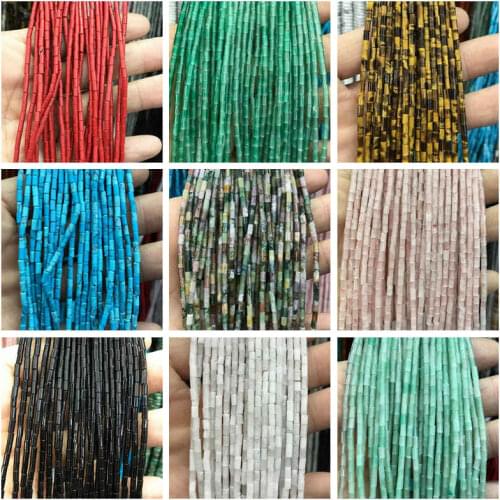 Natural Agates Stone Loose Seed Beads High Quality 2x4mm Column Shape DIY Gem Necklace Bracelet Jewelry Making Accessories wk247